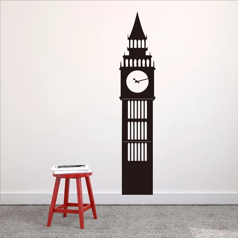 Home Office London - Adesivo Murale in Vinile con l'Orologio