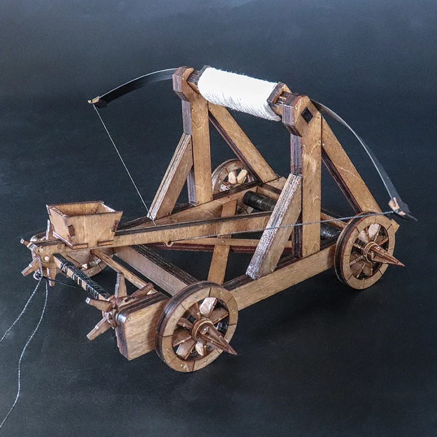 Home Office Architecture - Modello di Catapulta Medievale Elastica, Carro