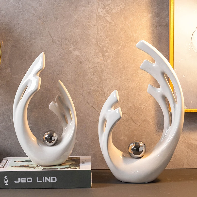 Home Office Architecture - Decorazioni in Ceramica Bianca a Forma