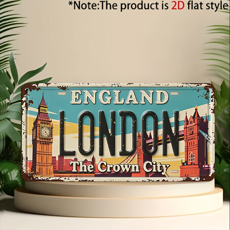 Home Office London - Targa in metallo vintage The Crown