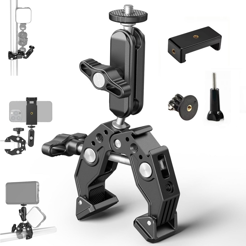 Monitor Arm Dual - Morsetto Universale in Alluminio con Doppia
