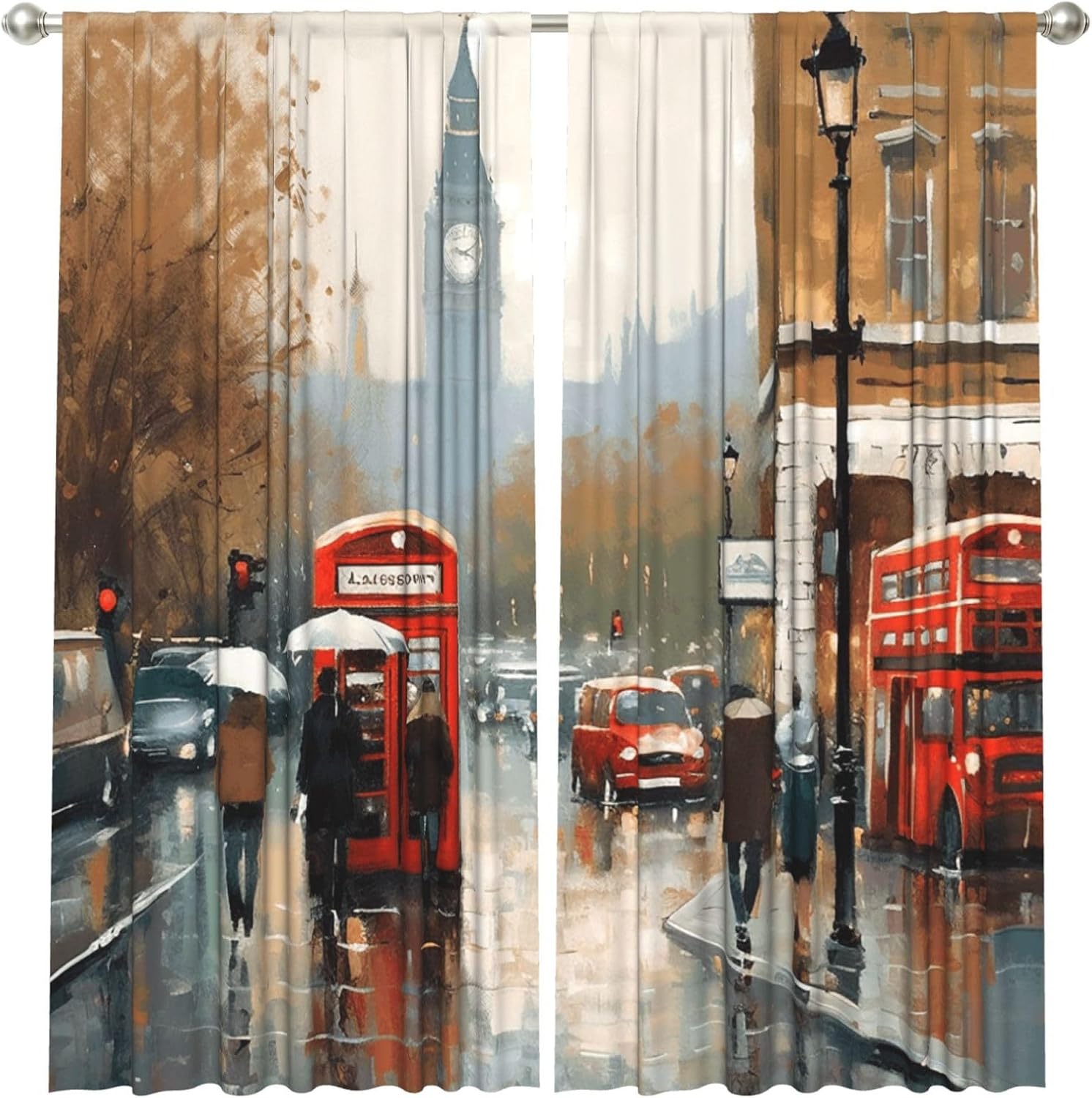 Home Office London - Tenda Vintage con Arte Urbana di