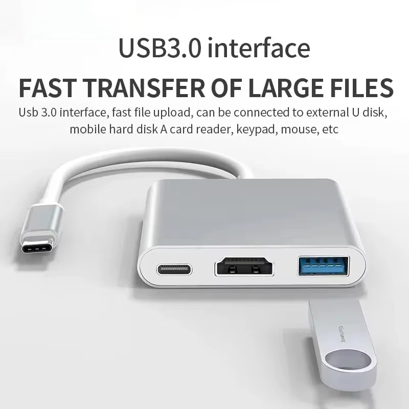 Home Office For Mac - Adattatore 3 in 1 da USB-C