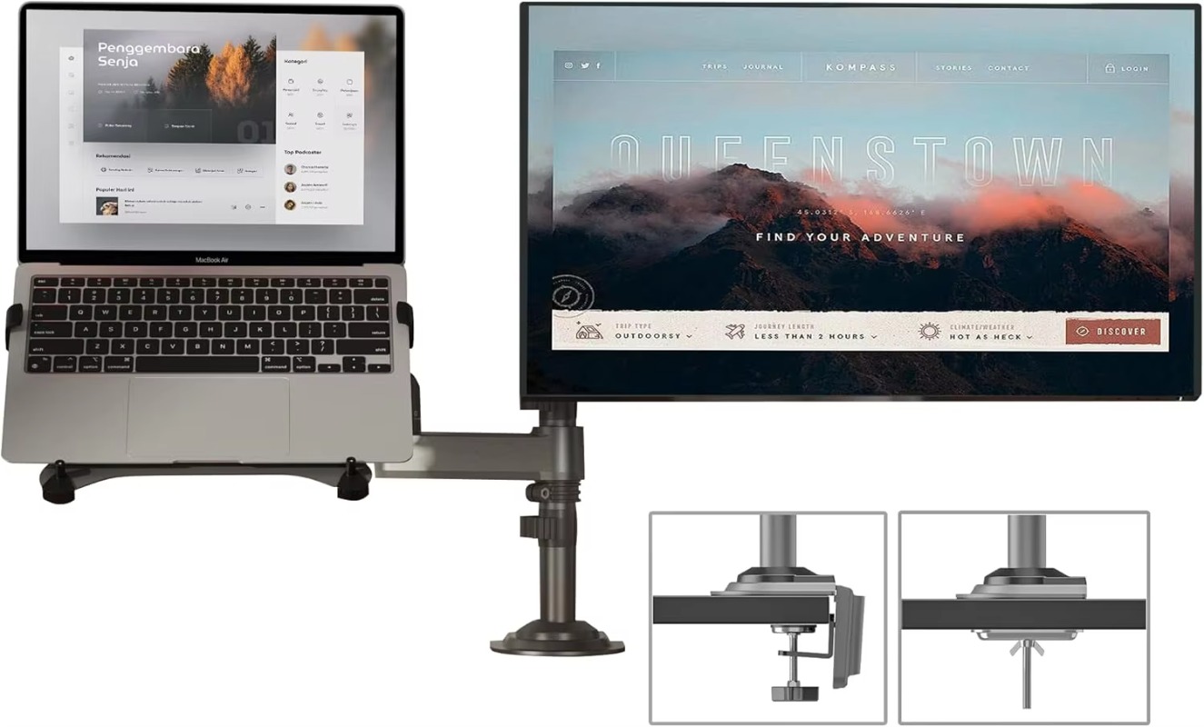 Supporto per laptop combinato  - Monitor Arm Dual recensione e prezzo