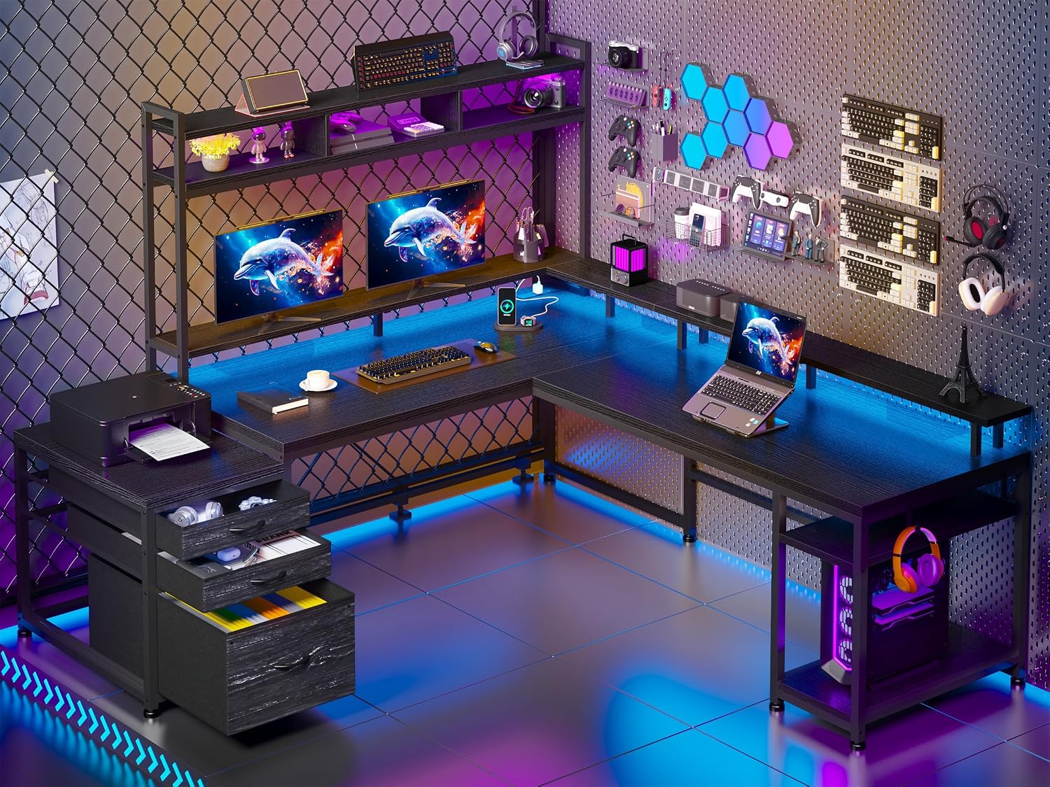 Scrivania da Gaming a L 64x59  - Home Office With Two Desks recensione e prezzo