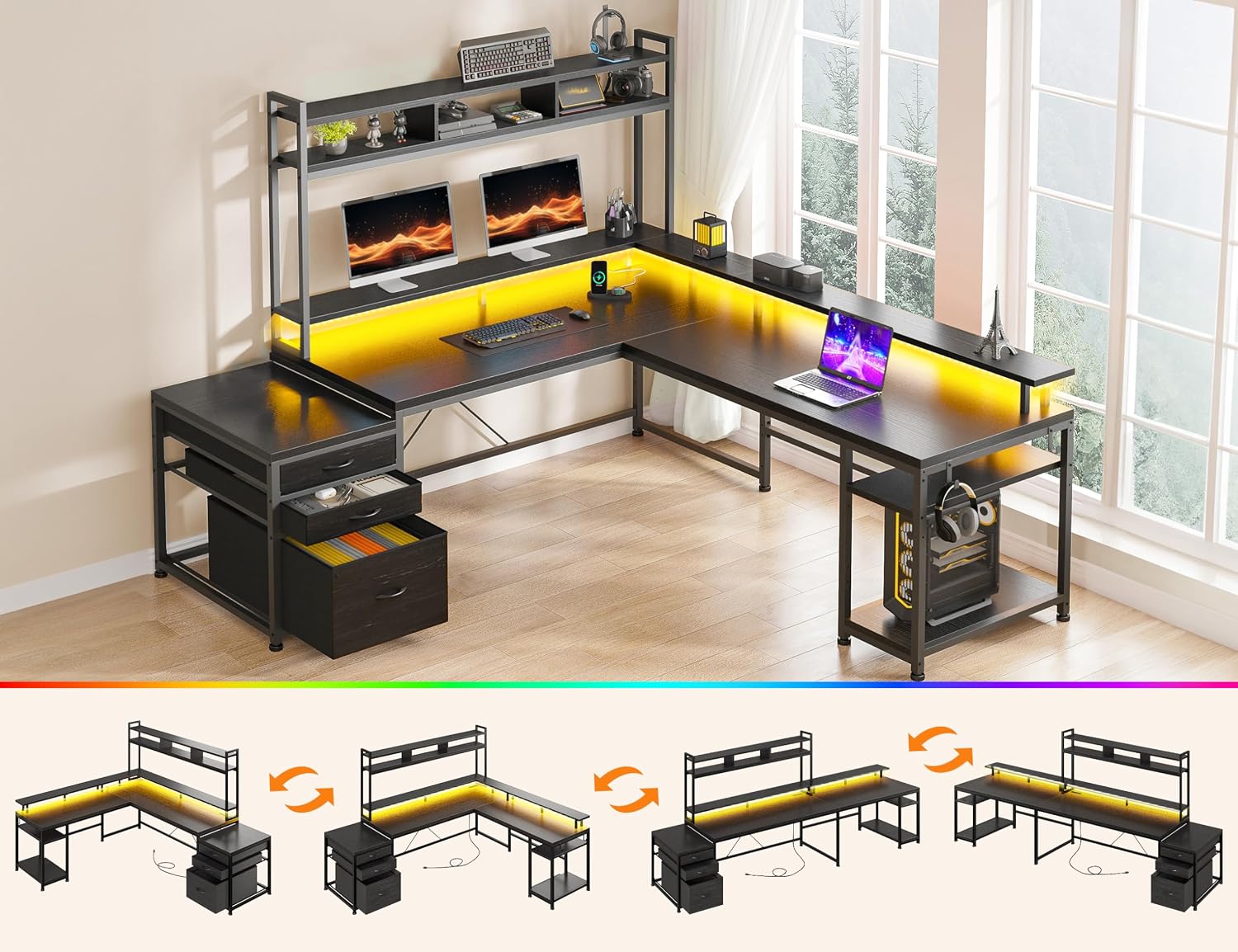 Scrivania da Gaming a L 64x59  - Home Office With Two Desks recensione e prezzo